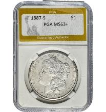 1887-S Morgan Dollar PGA MS63+ SILVER