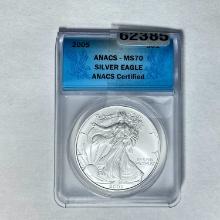 2005 Silver Eagle ANACS MS70