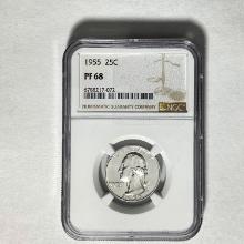 1955 25C Washington NGC PF 68