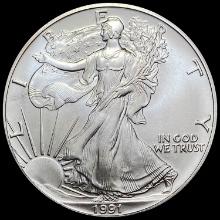 1991 Silver 1 oz American Eagle $1 GEM BU