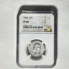 1955 25C Washington NGC PF 68