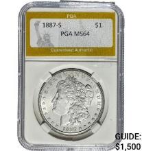 1887-S Morgan Dollar PGA MS64 SILVER