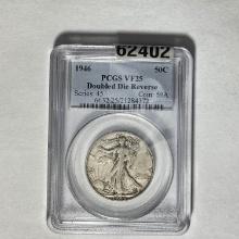 1946 50C Walking Liberty PCGS VF25