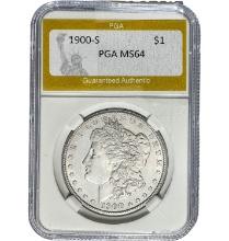 1900-S Morgan Dollar PGA MS64 SILVER