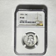 1955 25C Washington NGC PF 68
