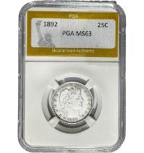 1892 Barber Quarter PGA MS63