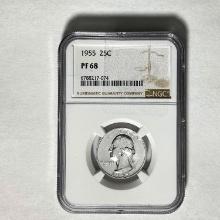 1955 25C Washington NGC PF68
