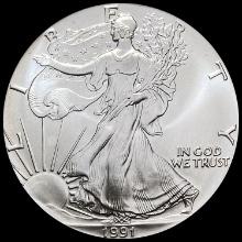 1991 1 oz Silver American Eagle $1 GEM BU