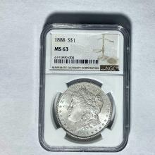 1888 Morgan Dollar NGC MS 63 SILVER