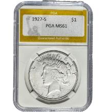 1927-S Peace Dollar PGA MS61 SILVER