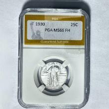 1930 25C Standing Liberty PGA MS66 FH