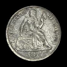 1875-CC Seated Liberty Dime (Arrows) ABOUT UNCIRCULATED