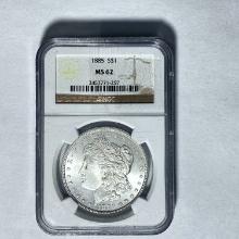 1885 Morgan Dollar NGC MS62 SILVER