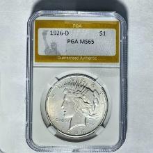 1926-D Silver Peace Dollar PGA MS65
