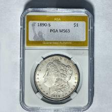 1890-S Morgan Silver Dollar PGA MS63