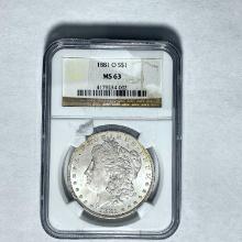 1881 O Morgan Dollar NGC MS 63 SILVER