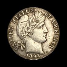 1892 Silver Barber Dime LIGHTLY CIRCULATED
