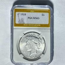 1928 Silver Peace Dollar PGA MS65