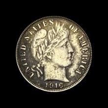 1916 Barber Dime LIGHTLY CIRCULATED
