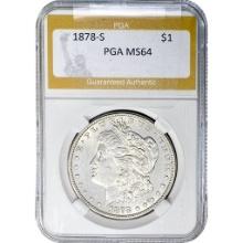 1878-S Morgan Silver Dollar PGA MS64