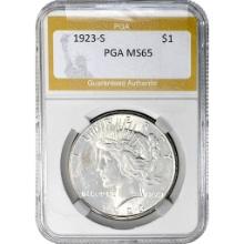 1923-S Silver Peace Dollar PGA MS65
