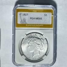 1927 Silver Peace Dollar PGA MS66