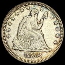1858 Seated Liberty Quarter CHOICE AU