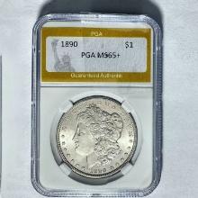 1890 Morgan Silver Dollar PGA MS65+