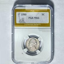 1950 Jefferson Nickel PGA PR66
