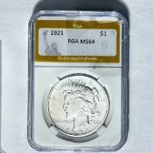 1921 Silver Peace Dollar PGA MS64