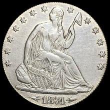 1874 Silver Half Dollar (Seated Liberty) CLOSELY UNCIRCULATED