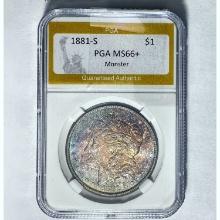 1881-S Morgan Silver Dollar PGA MS66+