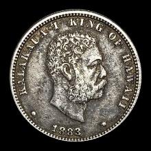 1883 Hawaii Silver 1/4 25C (Kalakaua I) NEARLY UNCIRCULATED
