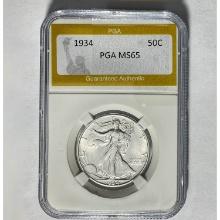 1934 Walking Liberty Half Dollar PGA MS6
