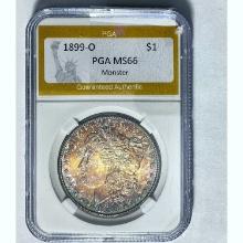 1899-O Morgan Silver Dollar PGA MS66