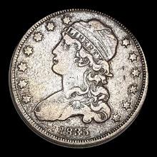 1835 Capped Bust Quarter NEARLY UNCIRCULATED