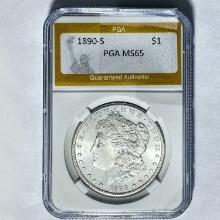 1890-S Morgan Dollar PGA MS65