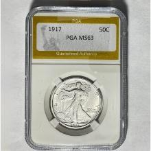 1917 Walking Liberty Half Dollar PGA MS6