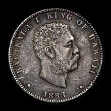 1883 Hawaii Silver 1/4 25C NEARLY UNCIRCULATED