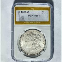 1896-O Morgan Silver Dollar PGA MS64