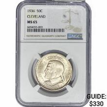 1936 Cleveland Half Dollar NGC MS65