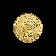 1874 Gold $1 Indian Princess LargeType 3 CHOICE AU