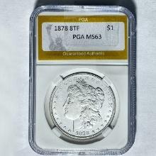 1878 8TF Morgan Silver Dollar PGA MS63