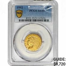 1912 $5 Gold Half Eagle PCGS AU55