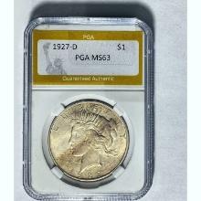 1927-D Silver Peace Dollar PGA MS63