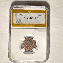 1863 Civil War Token PGA MS65 RB