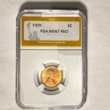 1909 Lincoln Wheat Cent PGA MS67 RED