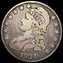 1834 Silver Capped Bust Half Dollar LIGHTLY CIRCULATED