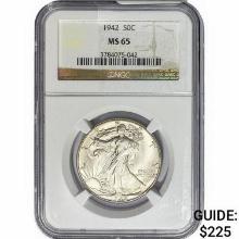 1942 Walking Liberty Half Dollar NGC MS65