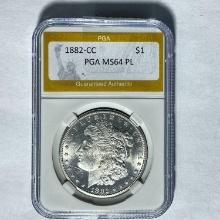 1882-CC Morgan Silver Dollar PGA MS64 PL